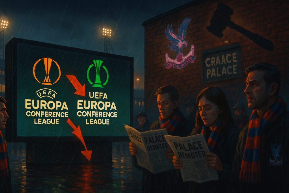 crystal palace demoted to conference league